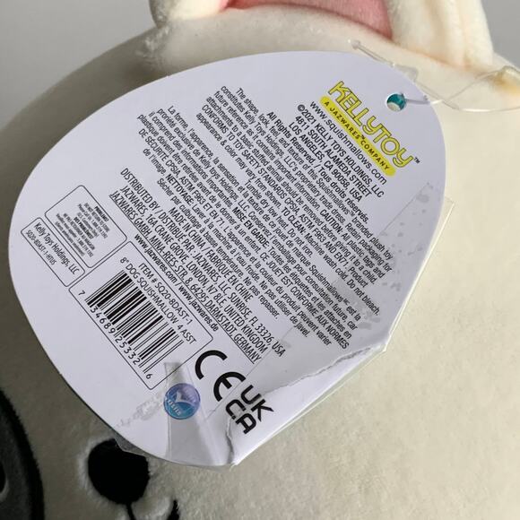 Squishmallows Charlie Bull Terrier Dog 8" Plush Black Eye White Pup Soft Puppy - Picture 10 of 16